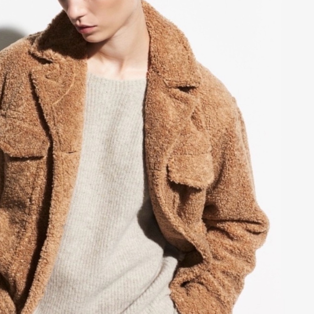 Vince Men's Tan Teddy Puffer Jacket